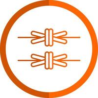 Barbed Wire Line Orange Circle Icon vector