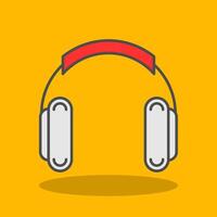 Headphones Filled Shadow Icon vector