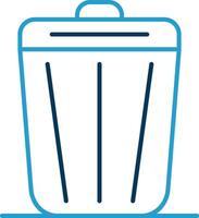 Trash Line Blue Two Color Icon vector