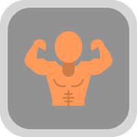 Muscle Man Flat Round Corner Icon vector