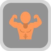 Muscle Man Flat Round Corner Icon vector