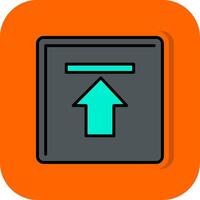 Up Arrow Filled Orange background Icon vector
