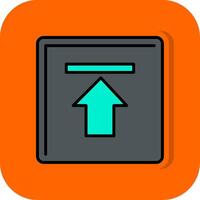 Up Arrow Filled Orange background Icon vector