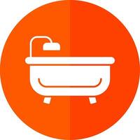 Bath Tub Glyph Red Circle Icon vector