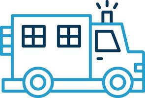 Police Van Line Blue Two Color Icon vector