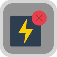 No Electricity Flat Round Corner Icon vector