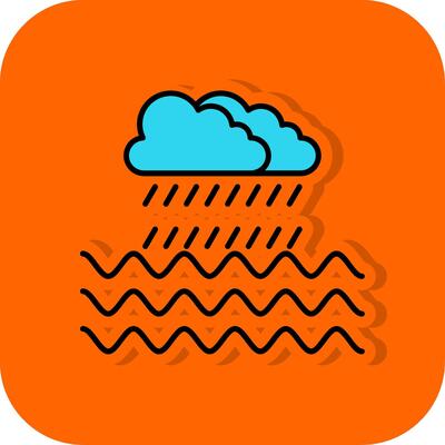 Rain Filled Orange background Icon