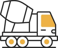 Concrete Mixer Truck Skined Filled Icon vector