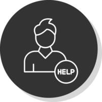 Help Line Grey Circle Icon vector