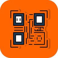 Qr Code Filled Orange background Icon vector