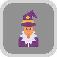 Wizard Flat Round Corner Icon vector