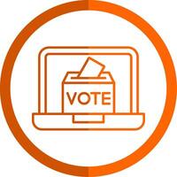 en línea votación línea naranja circulo icono vector