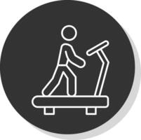 Treadmill Line Grey Circle Icon vector