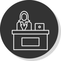 Secretary Line Grey Circle Icon vector