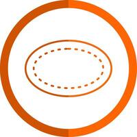 oval línea naranja circulo icono vector