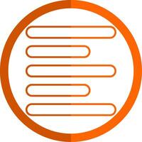 Horizontal Left Align Line Orange Circle Icon vector