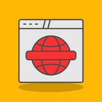 Website Filled Shadow Icon vector