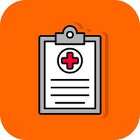 Clipboard Filled Orange background Icon vector