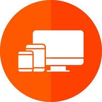Responsive Design Glyph Red Circle Icon vector
