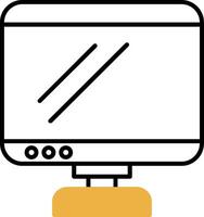 Monitor Skined Filled Icon vector