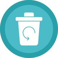 Trash Bin Glyph Multi Circle Icon vector