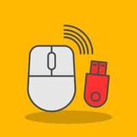 Wireless Mouse Filled Shadow Icon vector