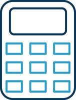 Calculator Line Blue Two Color Icon vector