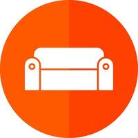 Sofa Glyph Red Circle Icon vector