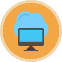 Cloud Computing Flat Multi Circle Icon vector