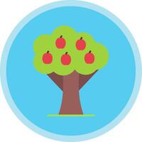 Fruit Tree Flat Multi Circle Icon vector