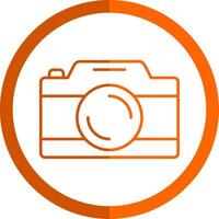 Camera Line Orange Circle Icon vector