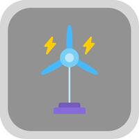 Eolic Turbine Flat Round Corner Icon vector