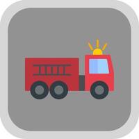 fuego camión plano redondo esquina icono vector