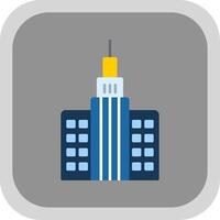 Skycraper Flat Round Corner Icon vector