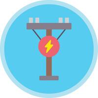 Electric Pole Flat Multi Circle Icon vector