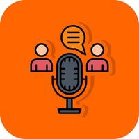 Talking Filled Orange background Icon vector