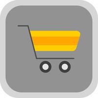 Trolley Flat Round Corner Icon vector