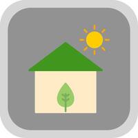 Eco House Flat Round Corner Icon vector