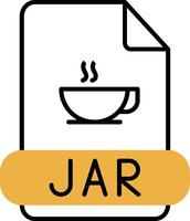 Jar Skined Filled Icon vector