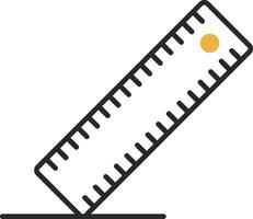 Ruler Skined Filled Icon vector