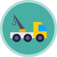 Tow Truck Flat Multi Circle Icon vector