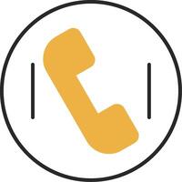 Phone Call Skined Filled Icon vector