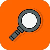 Magnifying Glass Filled Orange background Icon vector