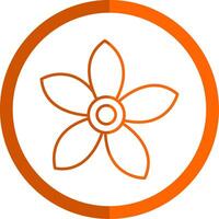 Alpine Forget Me Not Line Orange Circle Icon vector