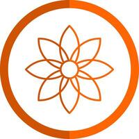 Dandelion Line Orange Circle Icon vector