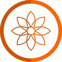 Dandelion Line Orange Circle Icon vector