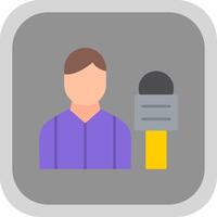 Reporter Flat Round Corner Icon vector