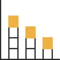 Bar Graph Skined Filled Icon vector