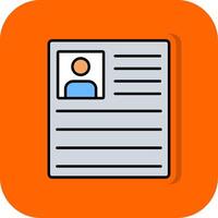 Curriculum Filled Orange background Icon vector