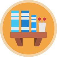 Book Shelf Flat Multi Circle Icon vector